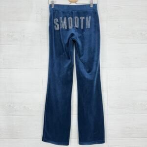 Juicy Couture x Kraft Real Mayo Track Pants Velour XS Teal Y2K Lounge Low Rise